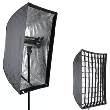 Softbox Difusor Estudio 90x60cm Montagem Sombrinha Com Grid