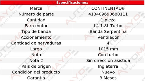 Banda Acc 1015 Mm Ventilador Sunbird L4 1.8l Pontiac 85-86 Foto 8