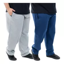 Kit 2 Calça Moletom Masculina Plus Size Extra G G1 G2 G3 G4