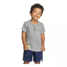 Conjunto Infantil Meninos Listrado Algodão Elian Coloritá