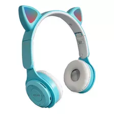 Fone De Ouvido Headset Bluetooth Led Orelha Gato Gatinho Rgb