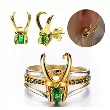 Joyería Vengadores Loki Anillos Y Aretes Marvel Serie Tv