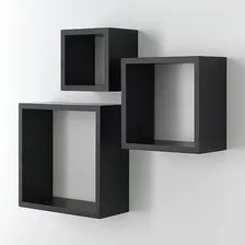 Kit 3 Nichos Mdf Preto Sala Banheiro Decoração Variado