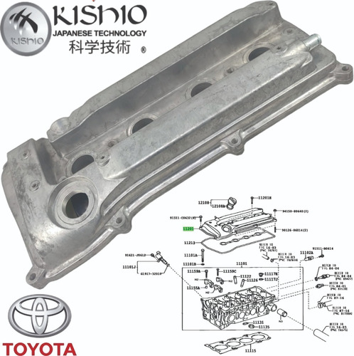 Tapa Punterias Aluminio Toyota Previa 2.4l 2000-2005 Foto 4