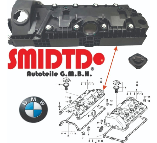 Tapa Punterias Derecha Y Tapn Bmw 545i 4.4l V8 2004-2005 Foto 6