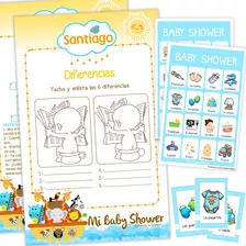 Juegos Baby Shower Arca De Noé Niño Personalizado Imprimible