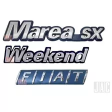 Emblemas Marea Weekend Sx + Fiat - 98 À 01 - Modelo Original
