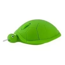 Mouse Optico Forma De Tortuga Cable Usb Color Verde