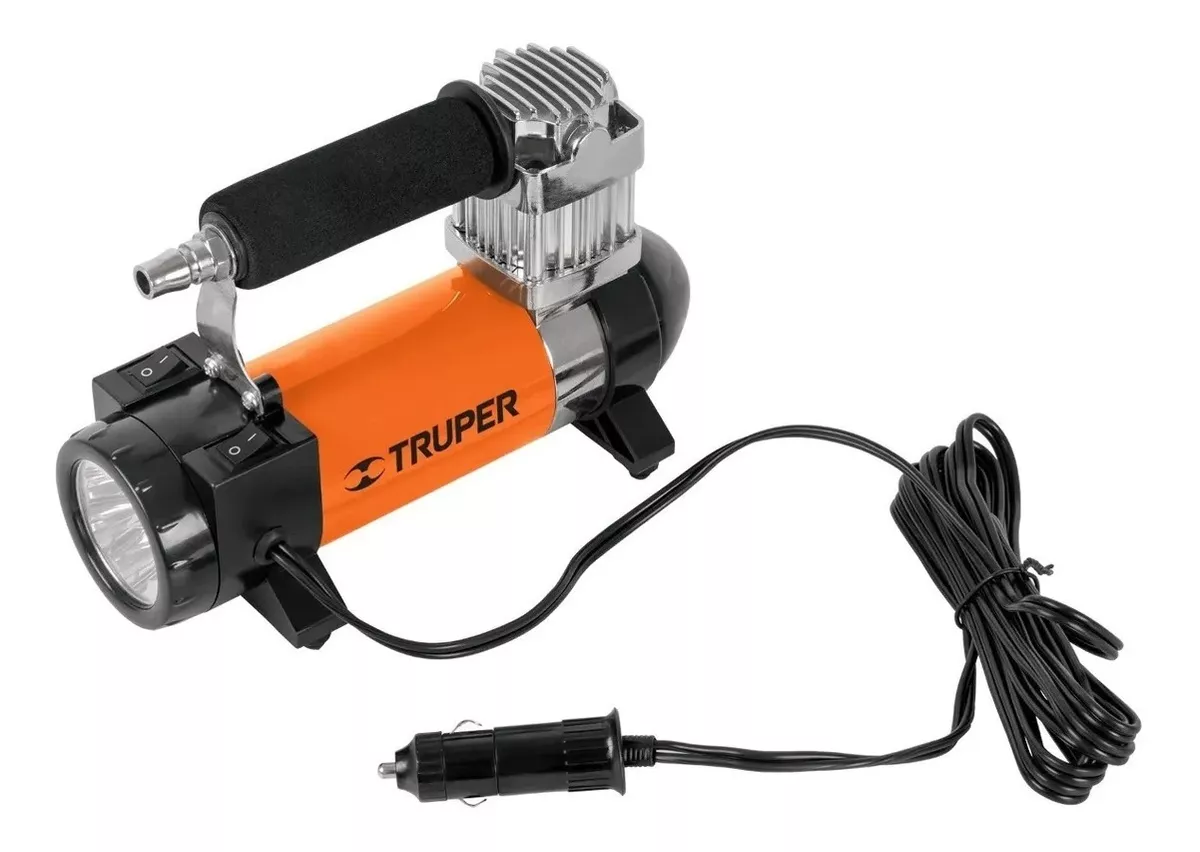 Compresor De Aire Mini Eléctrico Portátil Truper Comp-12 Naranja/negro 12v