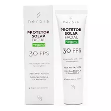 Protetor Solar Facial Pele Mista Ou Seca 50g Herbia