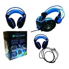 Headset Gamer Fone Ouvido Mic X Bass Led Celular Pc Ps4 Azul