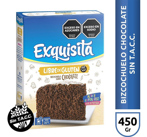 Bizcochuelo Exquisita Sabor Chocolate Sin Tacc 450g