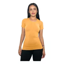 Blusa Lycra Dama Cuello Redondo Manga Corta Básica Unitalla