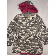 Camperon Parka Campera Camuflada Militar Con Piel Interna