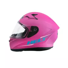 Capacete Fechado Helt Polar Pink Fosco Rosa C/ Azul E Branco