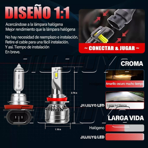 Kit De Faros Led H11 H9 H8 Para 2020-2023 Nissan Versa Foto 7