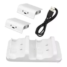 Dock Xbox One S Branco + 2 Baterias Carregador Para Controle