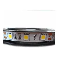 Tira Led 5050 Ip20 5 Mt 12v Interiores Cálida Sin Protección