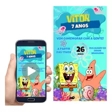 Convite Animado Bob Esponja 