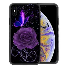 Funda Zhegailian Para iPhone XR-mariposa Rosa Morada