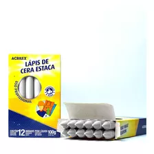 1 Caixa Giz Estaca Branco Acrilex (12 Unidades)