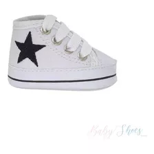 Tênis Starzinho Branco Com Estrela De Cano Alto - Linha Baby