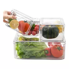 Set De 4 Tapers Conservadores De Alimentos Para Refrigerador