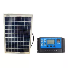 Painel Placa Célula Solar 12v 10w C/ Controlador De Carga