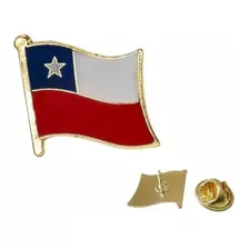 Piocha, Botón, Chile Pin, Bandera Chilena Metálica.