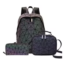 Mochilas Luminosas Mujeres Mochila Para Portátil Geométrica