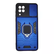 Case Armor Galaxy A22 4g Rígida Con Anillo Y Cubre Cámara