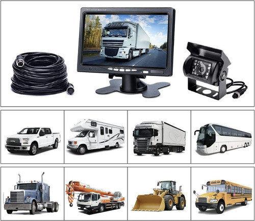 Camara Reversa Ir Monitor 7 PuLG Y Cable 10m 4pin Camion Bus Foto 3