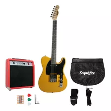 Guitarra Eléctrica Tipo Telecaster Smithfire Tel-110 Pack Yel Orientación De La Mano Diestro