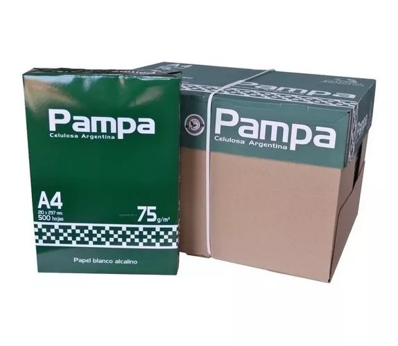 Resma Pampa A4 Multifunción De 500 Hojas De 75g Color Blanco De 10 Unidades Por Pack