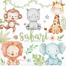 Kit Imagenes Png Clipart Animales Safari Selva Acuarela Ni69