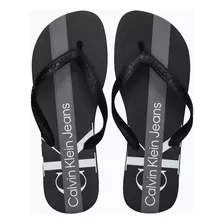 Chinelo Masculino Re Issue Stripe Calvin Klein Jeans Preto