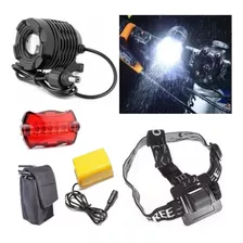 Lanterna Led Farol Bike Profissional Recarregável + Pisca