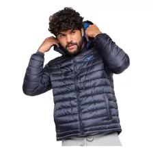 Jaqueta Puffer Mizuno Preto E Azul Marinho Masculino