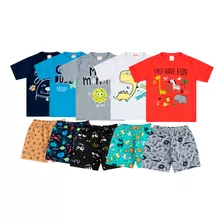 Kit 5 Conjunto Roupa Infantil Verão Confortavel Levinho 