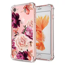 Funda Transparente iPhone 7 8 Bonito Diseño De Flores,...