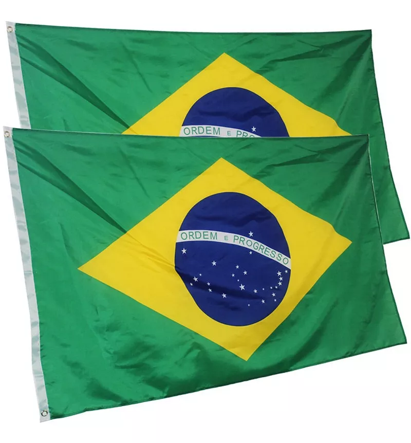 Bandeira Do Brasil 2 Faces Para Mastro, Parede, Sacada (2un)