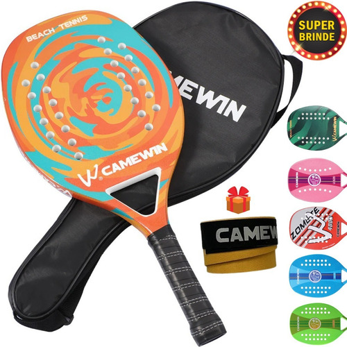 Camewin Raquete Beach Tennis - 50% Carbono 50% Fibra Vidro