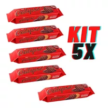 Kit 5 Pacotes Biscoito De Chocolate Ao Leite 130g Calipso