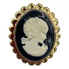 10 Broche Prendedor Camafeo 5.5x4.5cm Plástico Base Metal 