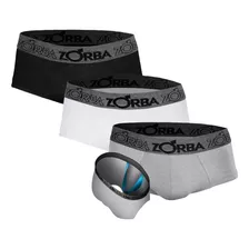 Kit 3 Cuecas Zorba Slip Com Suporte Anatômico 666