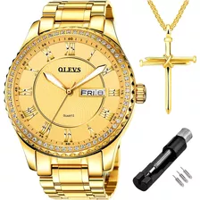 Olevs - Relojes De Diamantes Para Hombres, Relojes De Vestir