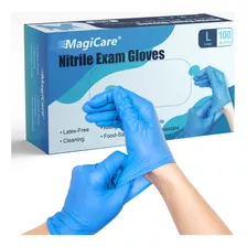 Magicare Guantes De Examen De Nitrilo Azul, Desechables, Sin