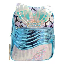 Mochila Casual Sirena Brillante Tornasol Dama Azul