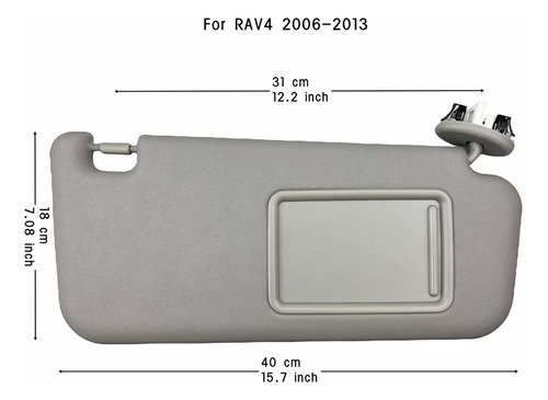 Visera Solar Gris Derecha Para Toyota Rav4 2006-2013 Foto 2