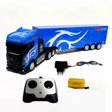 Caminhão Truck Service R/c 1:16 Cks Controle Remoto Azul